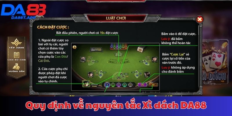 Các quy luật trong game bài Xì dách DA88