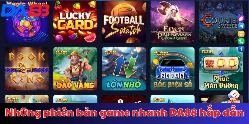 Các trò chơi game nhanh hấp dẫn tại DA88