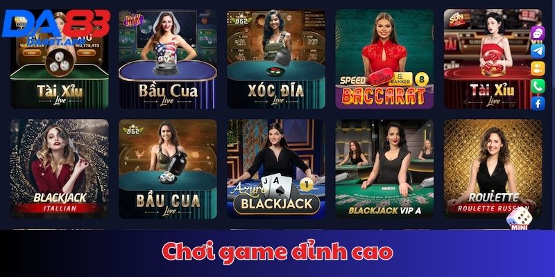 Chơi game DA88 đa dạng