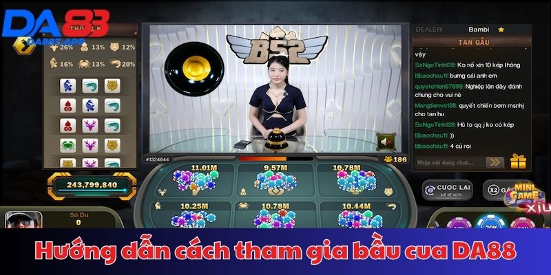 Quy trình đặt cược bầu cua tại DA88