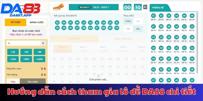Quy trình đặt cược lô đề tại DA88