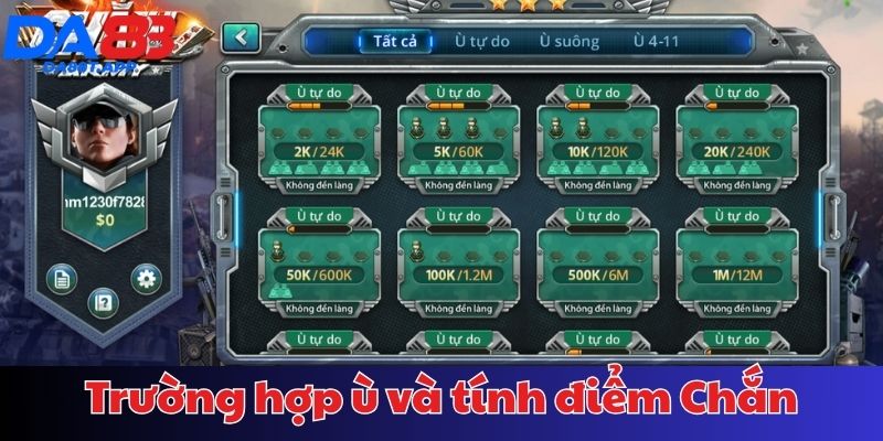 Các trường hợp ù và tính điểm trong Chắn