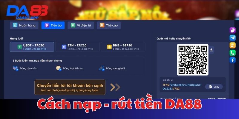 Thực hiện giao dịch nạp - rút đơn giản tải sảnh cược chỉ với vài phút