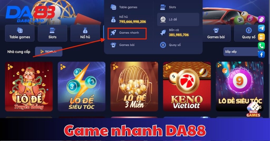 Game nhanh DA88 - Trò chơi giải trí trực tuyến đỉnh cao