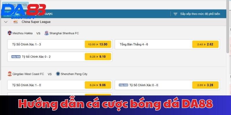 Hướng dẫn tham gia cá cược bóng đá tại nhà cái DA88