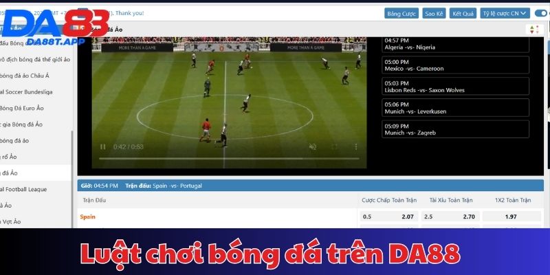 Luật chơi bóng đá trên DA88 như thế nào?