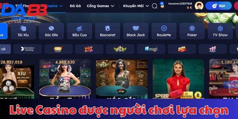 Lý do Live Casino trực tuyến DA88 được người chơi tin tưởng lựa chọn?